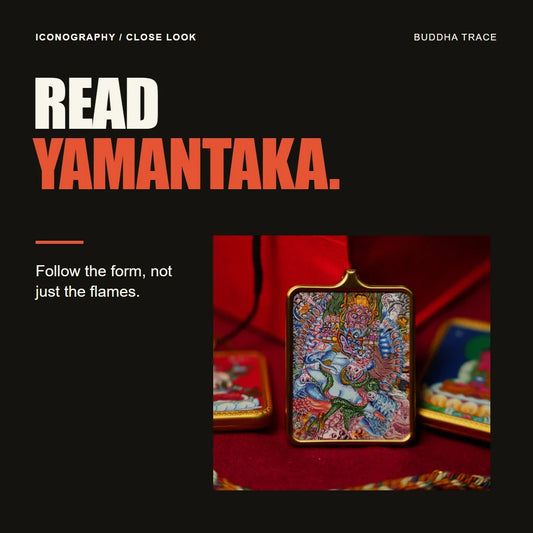 Yamantaka Iconography: Buffalo Head, Flames, and Buddhist Context editorial cover with original product photography