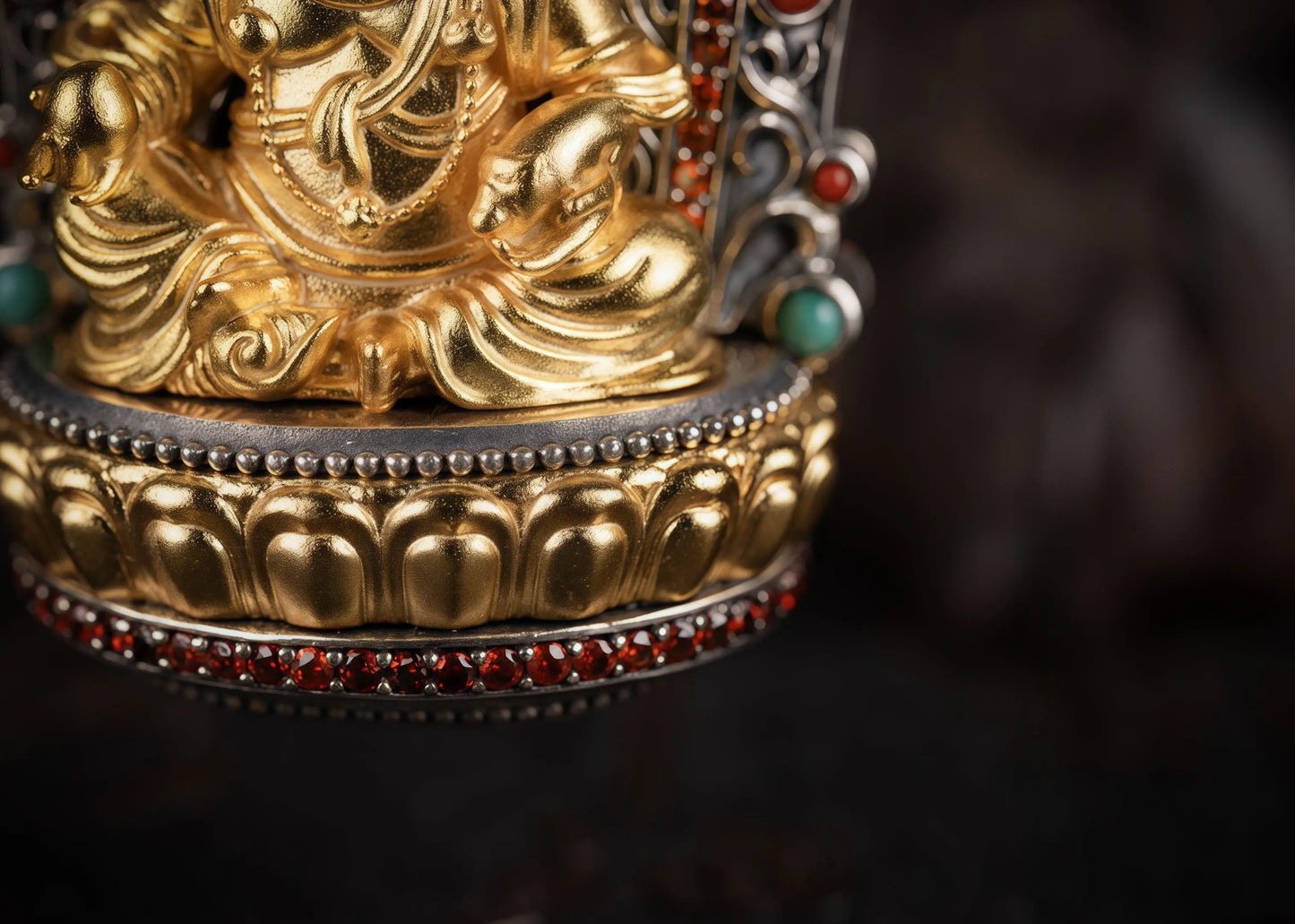 Buddha Trace Yellow Jambhala DZI Pendant Buddha Trace