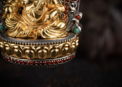 Buddha Trace Yellow Jambhala DZI Pendant Buddha Trace