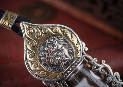 Buddha Trace Tibetan Tashi Dzi Bead pendant Buddha Trace