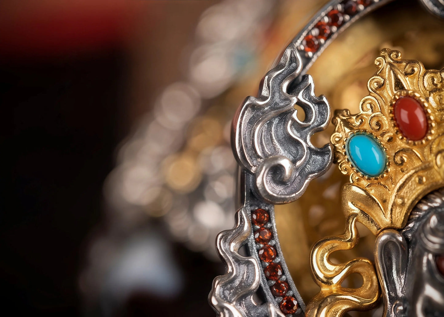 Buddha Trace Yellow Jambhala DZI Pendant Buddha Trace