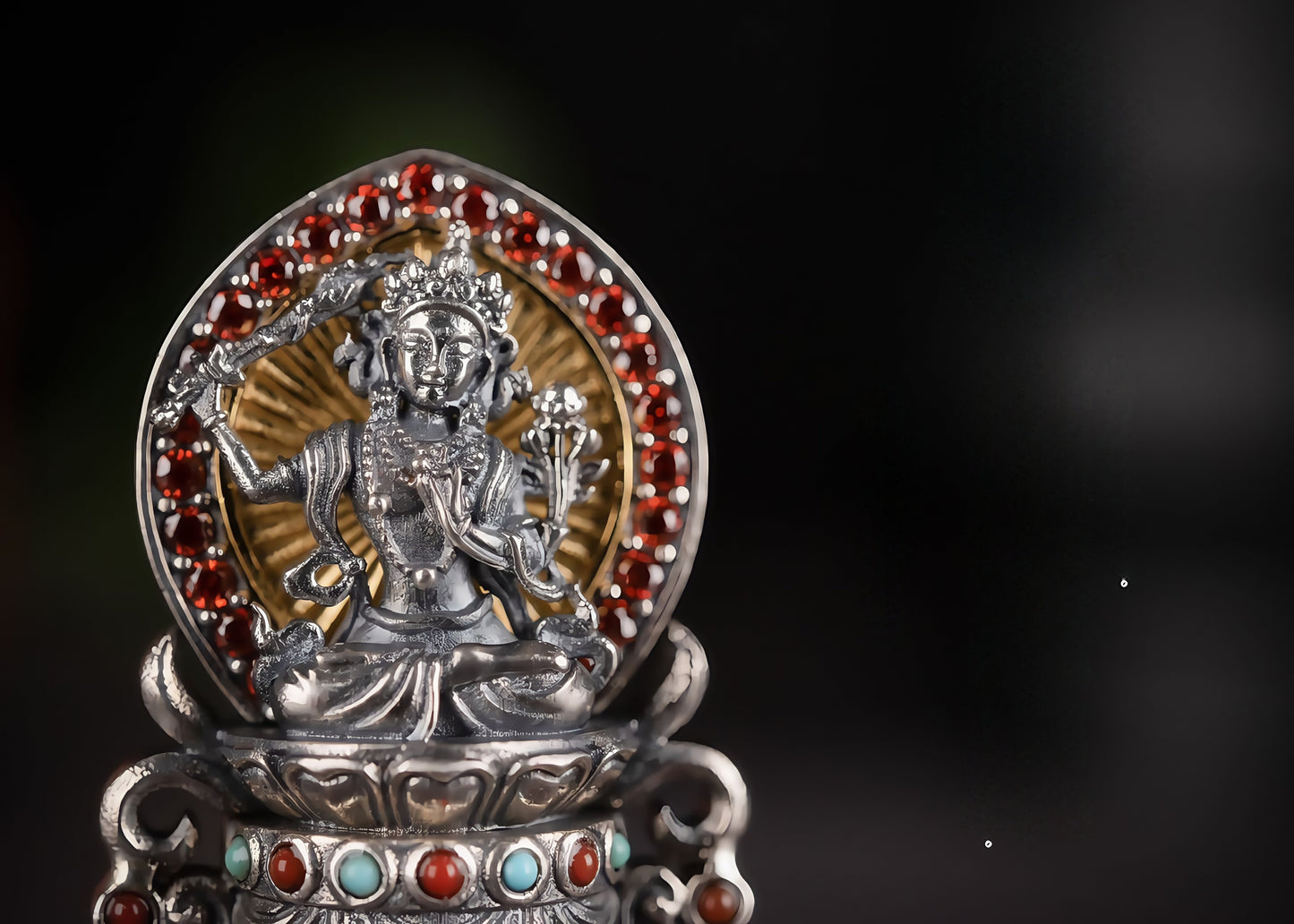 Buddha Trace Tibetan Manjusri Dzi Bead pendant Buddha Trace