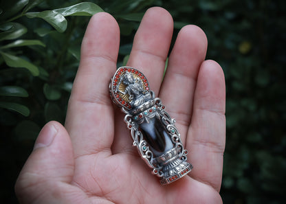 Buddha Trace Tibetan Manjusri Dzi Bead pendant Buddha Trace