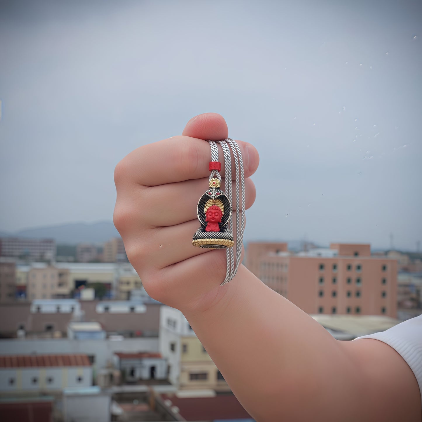 Buddha Trace Dragon-Snake Cinnabar Pendant Buddha Trace