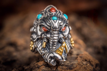 Buddha Trace Elephant God Ring Buddha Trace