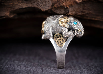 Buddha Trace Lucky Elephant Ring Buddha Trace
