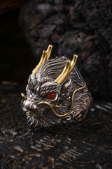 Buddha Trace Tibetan Azure Dragon Guardian Ring Buddha Trace