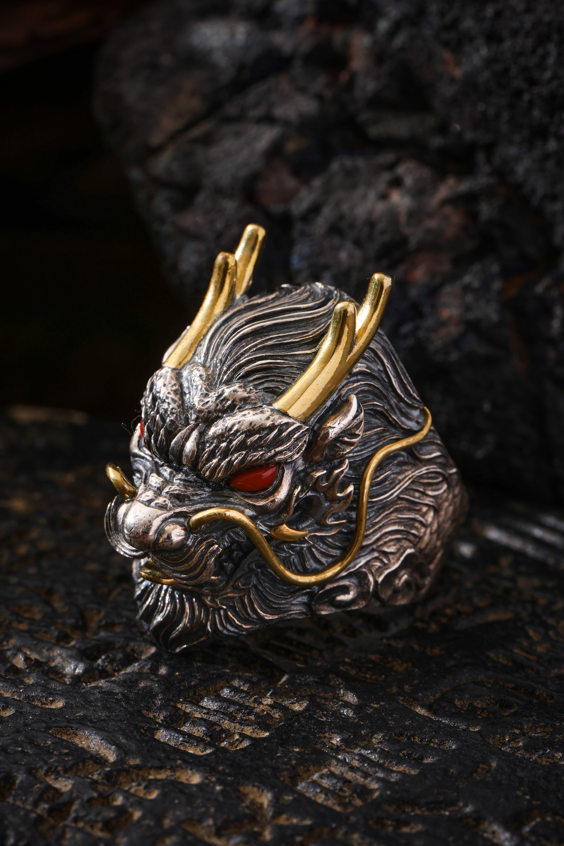 Buddha Trace Tibetan Azure Dragon Guardian Ring Buddha Trace