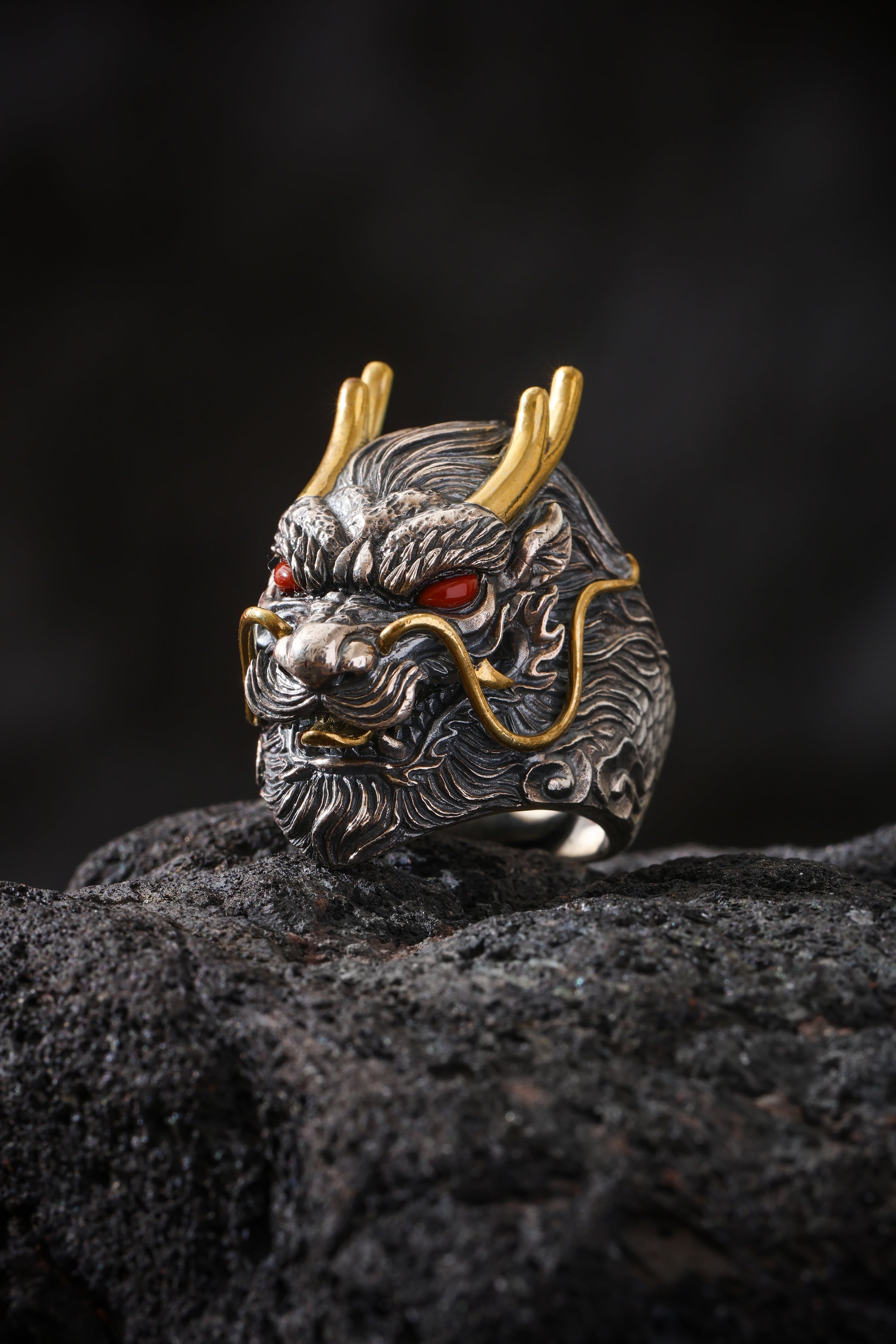 Buddha Trace Tibetan Azure Dragon Guardian Ring Buddha Trace