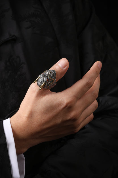 Buddha Trace Tibetan Azure Dragon Guardian Ring Buddha Trace