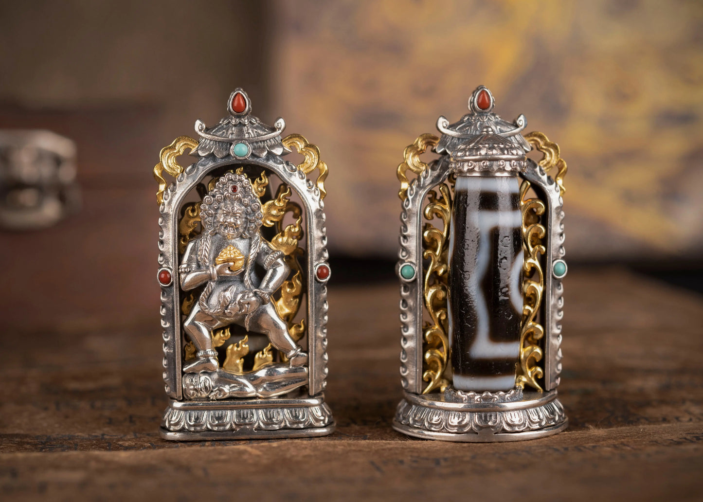 Buddha Trace Black Wealth God Heavenly Pearl Pendant Buddha Trace