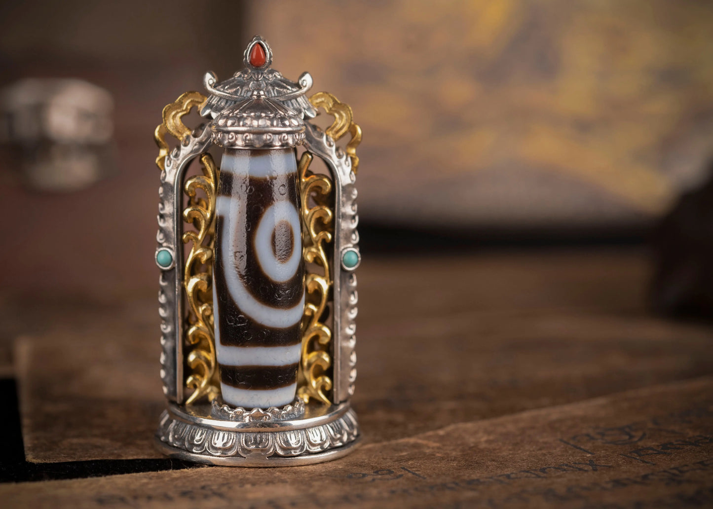 Buddha Trace Black Wealth God Heavenly Pearl Pendant Buddha Trace