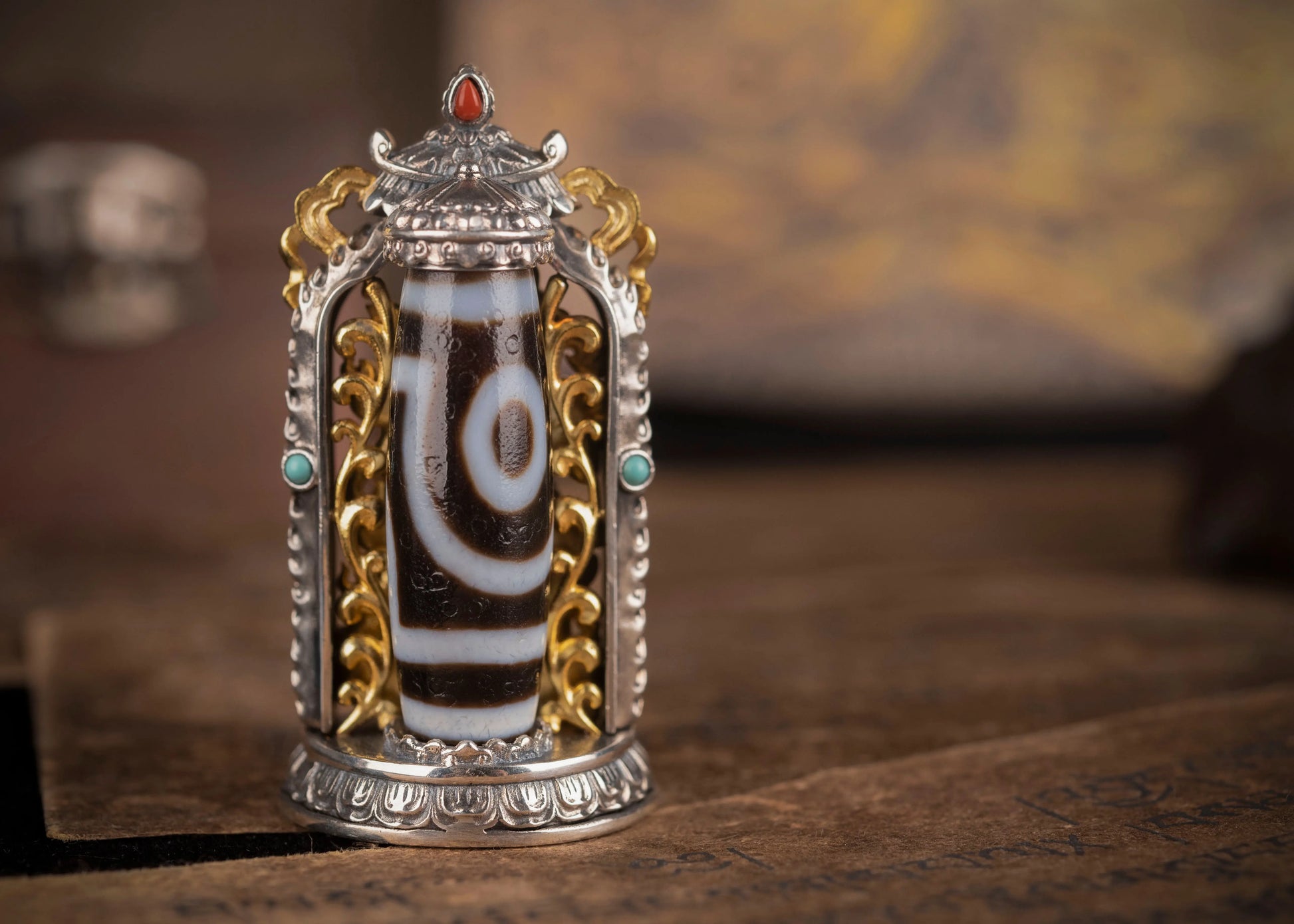 Buddha Trace Black Wealth God Heavenly Pearl Pendant Buddha Trace