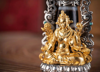 Buddha Trace Green Tara DZI Pendant Buddha Trace