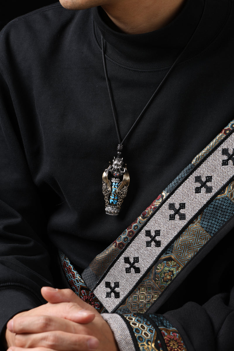 Buddha Trace Tibetan Garuda Dzi Pendant Buddha Trace