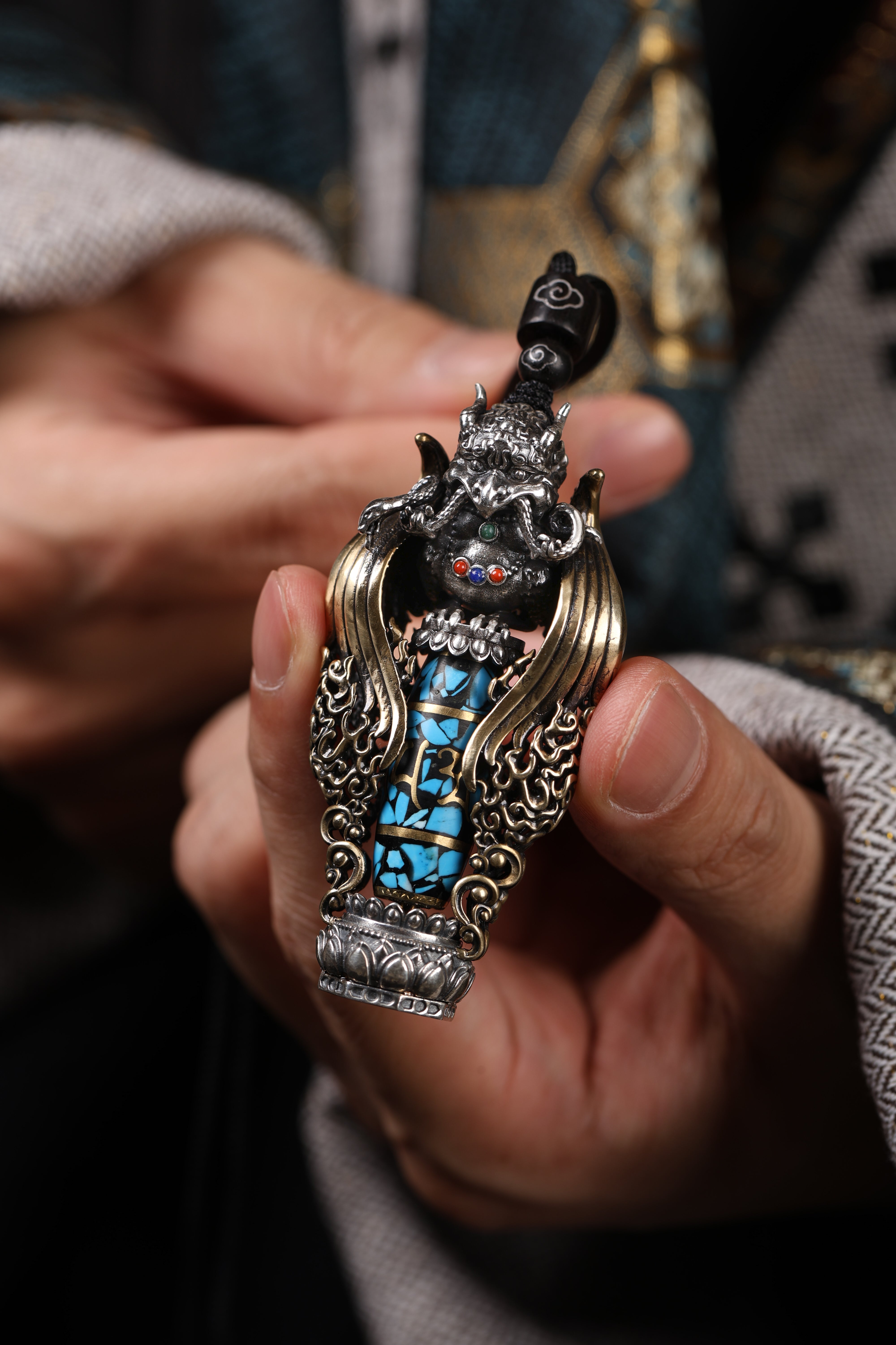 Buddha Trace Tibetan Garuda Dzi Pendant Buddha Trace