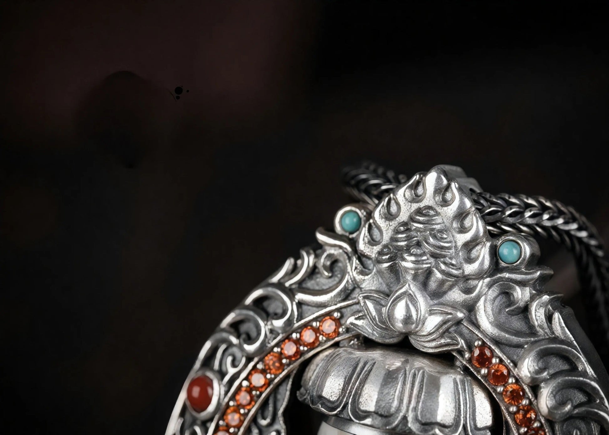 Buddha Trace Yellow Jambhala DZI Pendant Buddha Trace