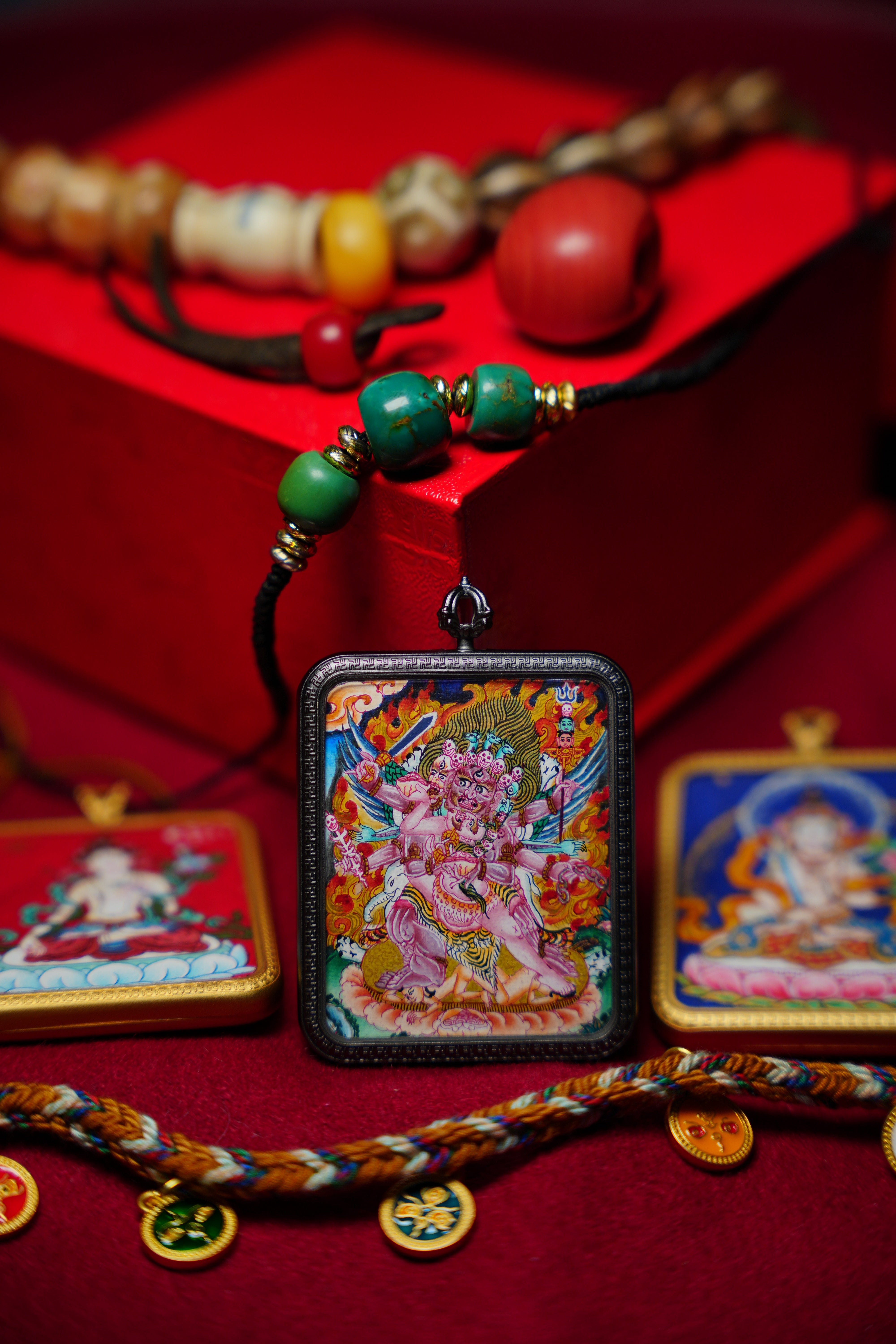 Buddha Trace Tibetan Mahakala Thangka Buddha Trace