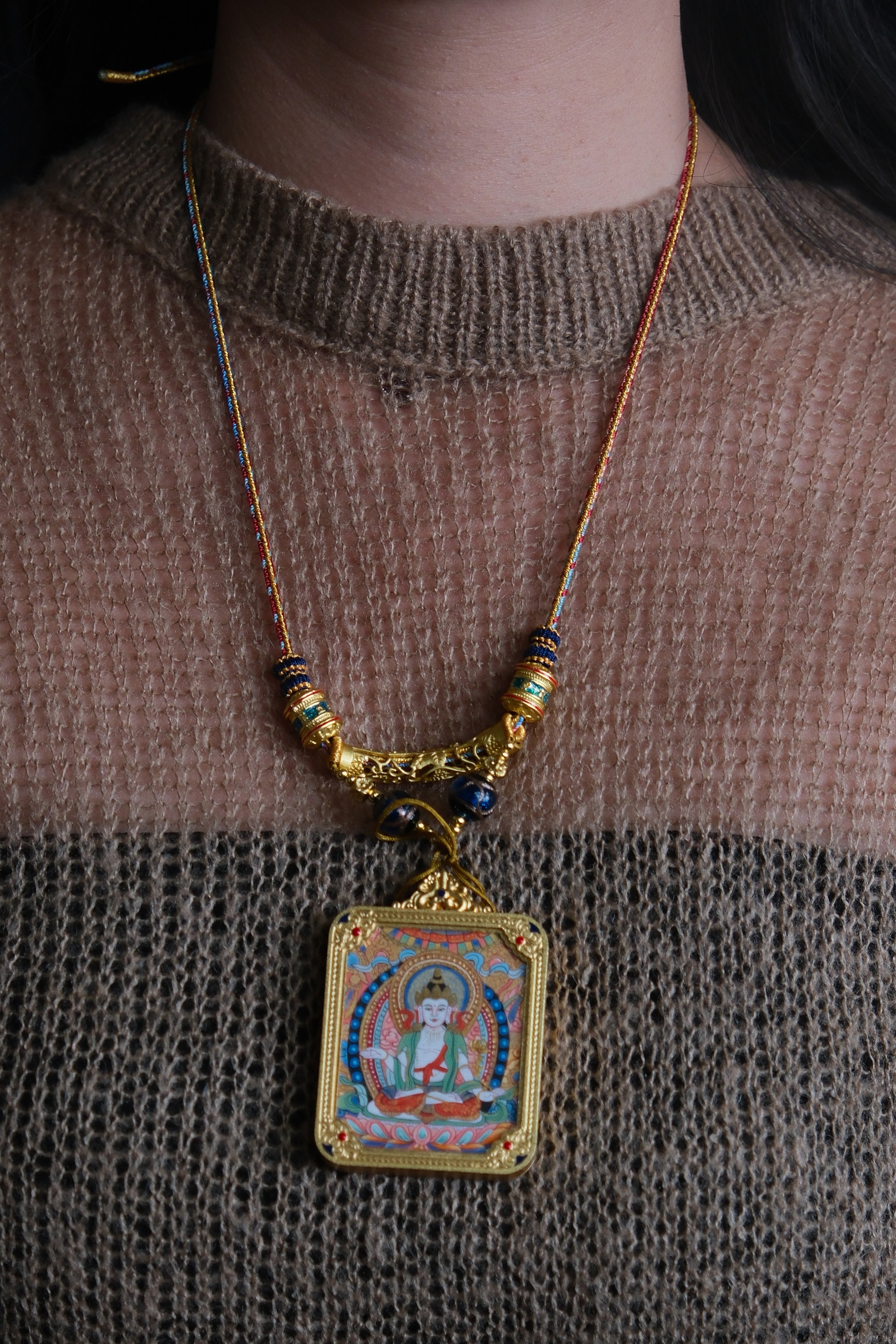 Buddha Trace Tibetan Mahasthamaprapta Thangka Buddha Trace