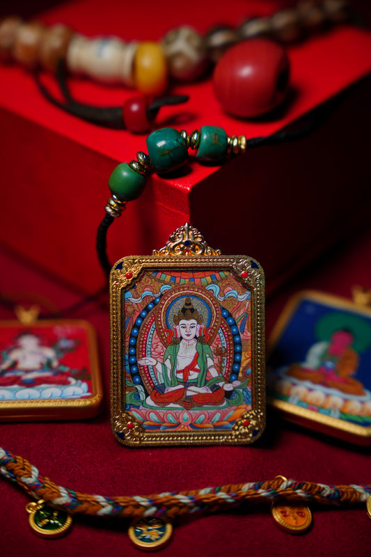 Buddha Trace Tibetan Mahasthamaprapta Thangka Buddha Trace