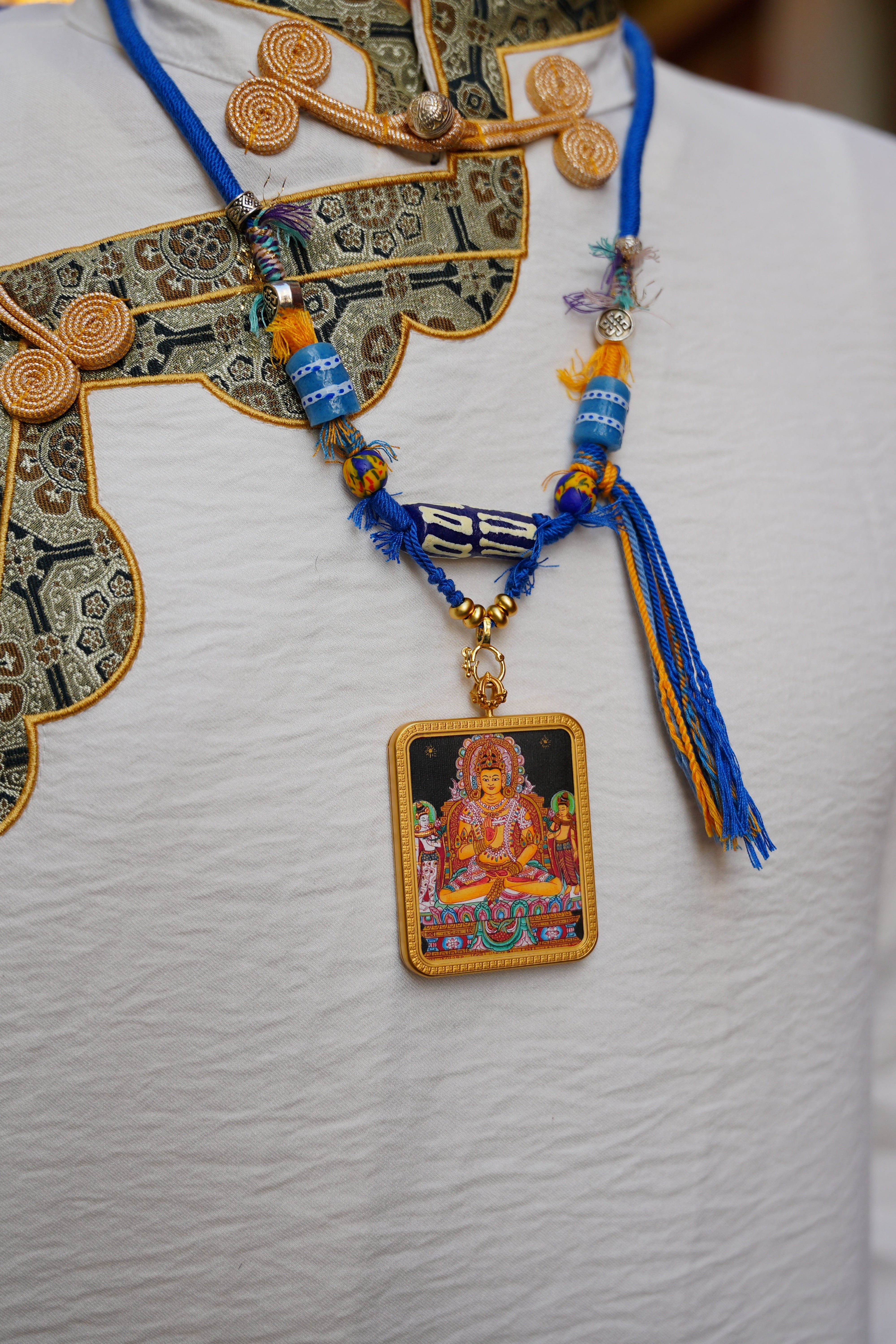 Buddha Trace Tibetan Maitreya colorful Thangka Buddha Trace