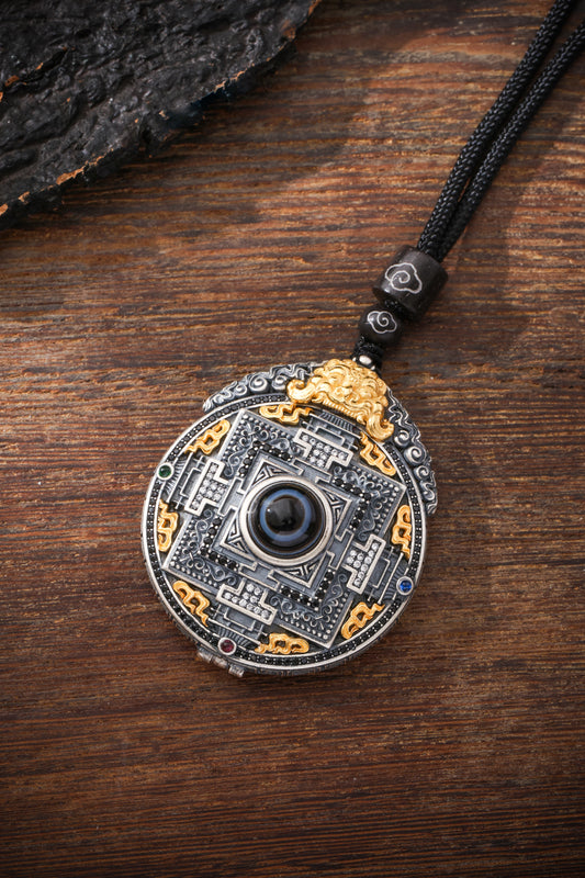 Buddha Trace Tibetan Mandala Dzi Gawu Pendant Buddha Trace