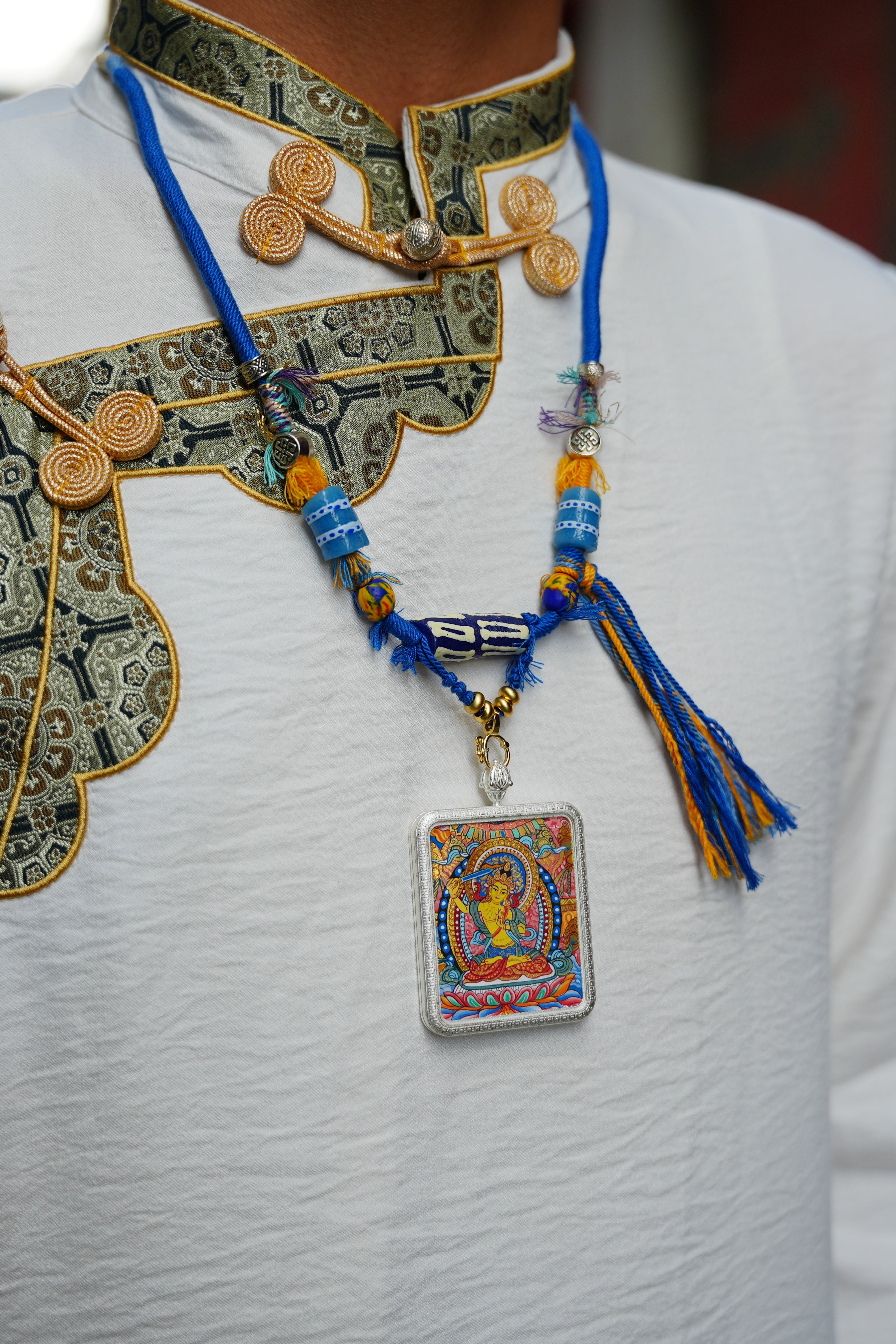 Buddha Trace Tibetan Manjushri Colorful Thangka Buddha Trace