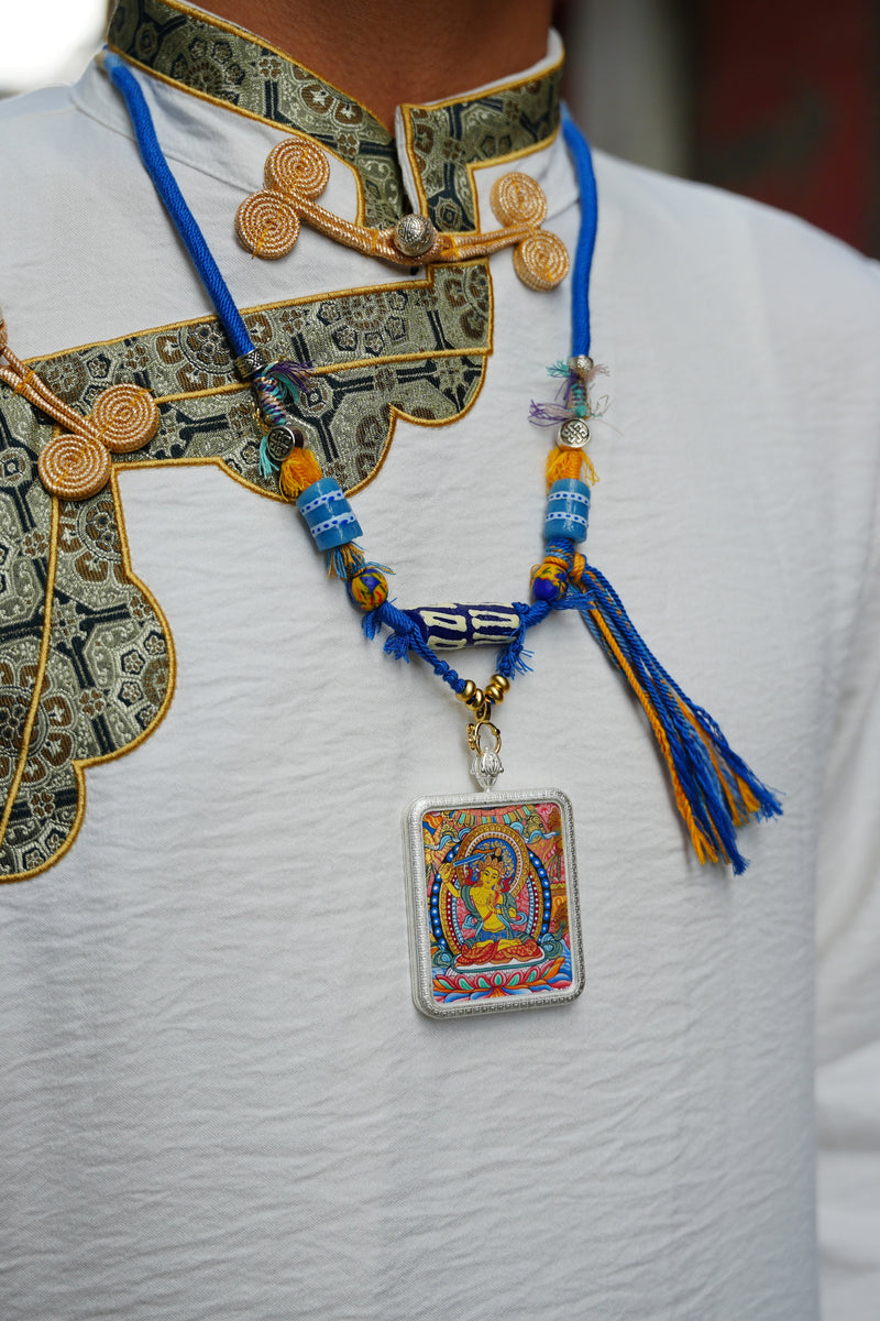 Buddha Trace Tibetan Manjushri Colorful Thangka Buddha Trace