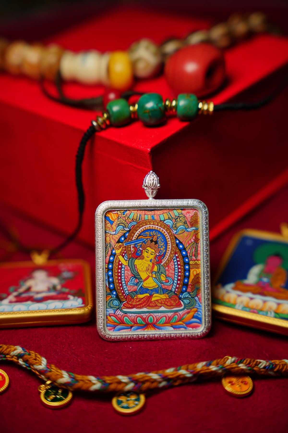 Buddha Trace Tibetan Manjushri Colorful Thangka Buddha Trace
