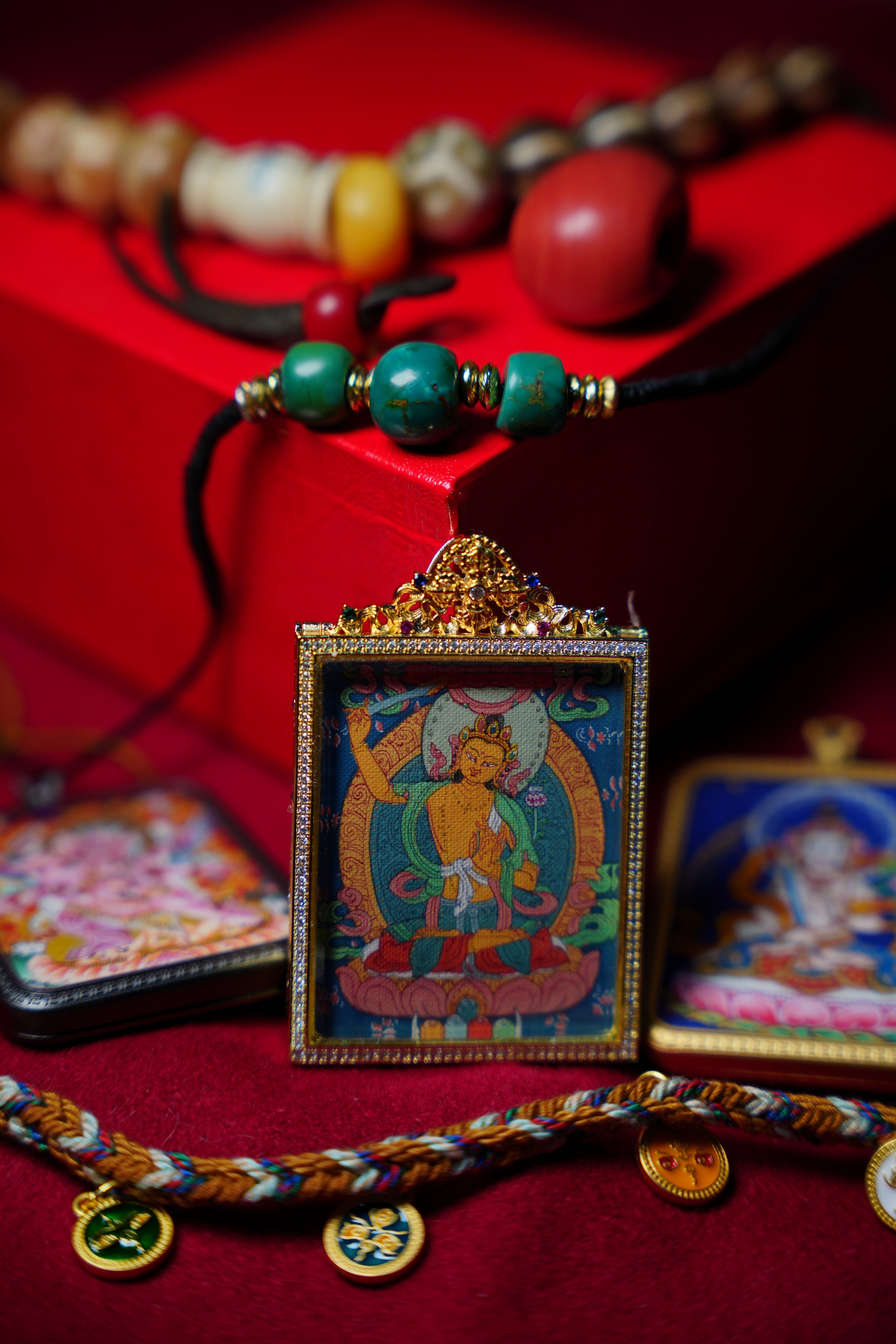 Buddha Trace Tibetan Manjushri Thangka Buddha Trace