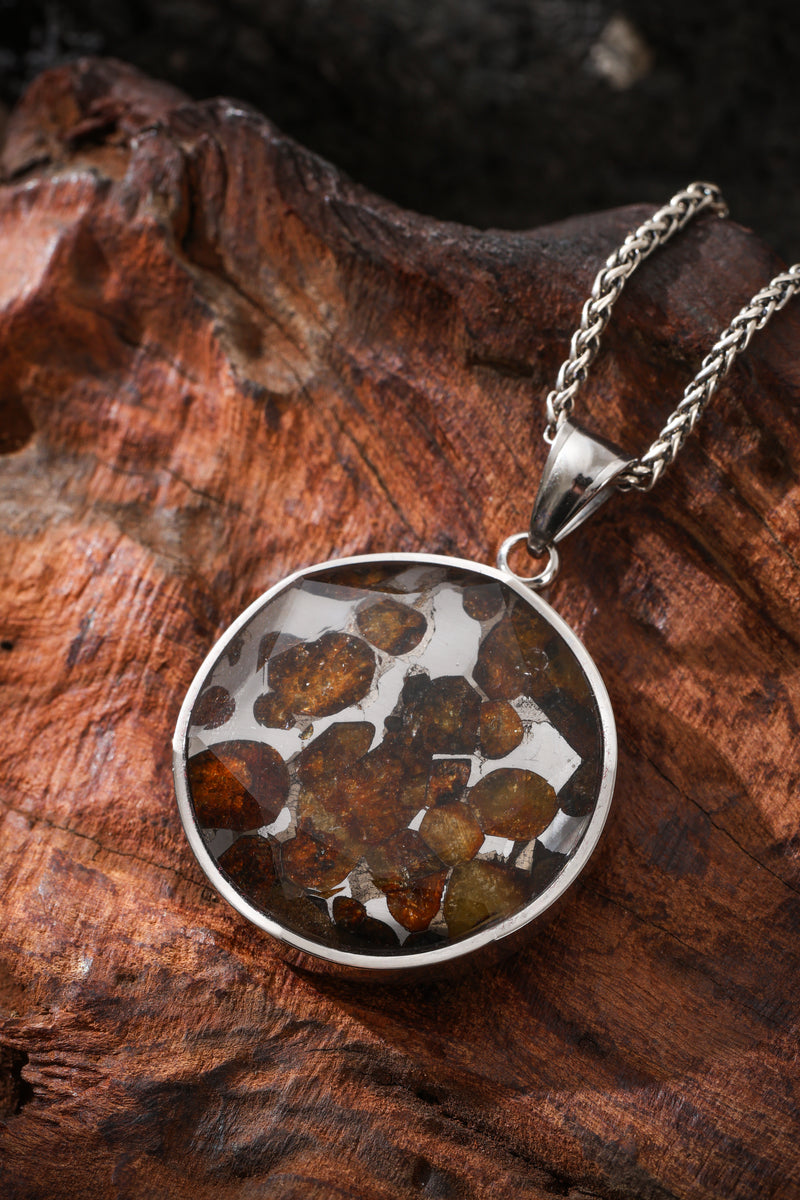Meteoritic Iron & Stone Meteorite Tai Chi Pendant Buddha Trace