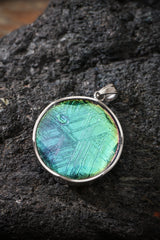 Natural Meteoritic Iron Single-Sided Pendant Buddha Trace