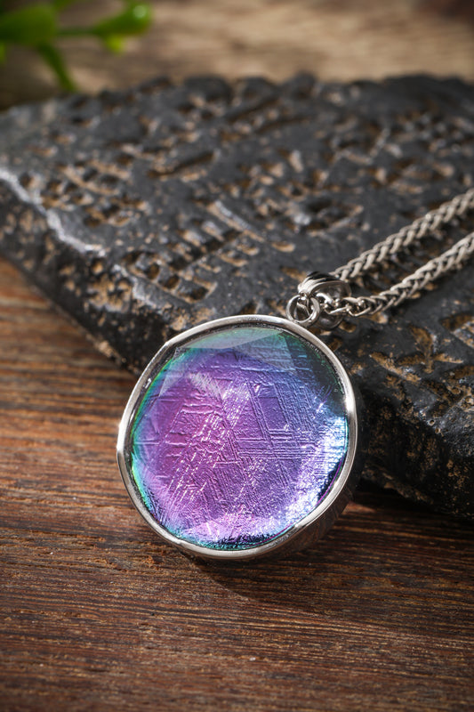 Natural Meteoritic Iron Single-Sided Pendant Buddha Trace