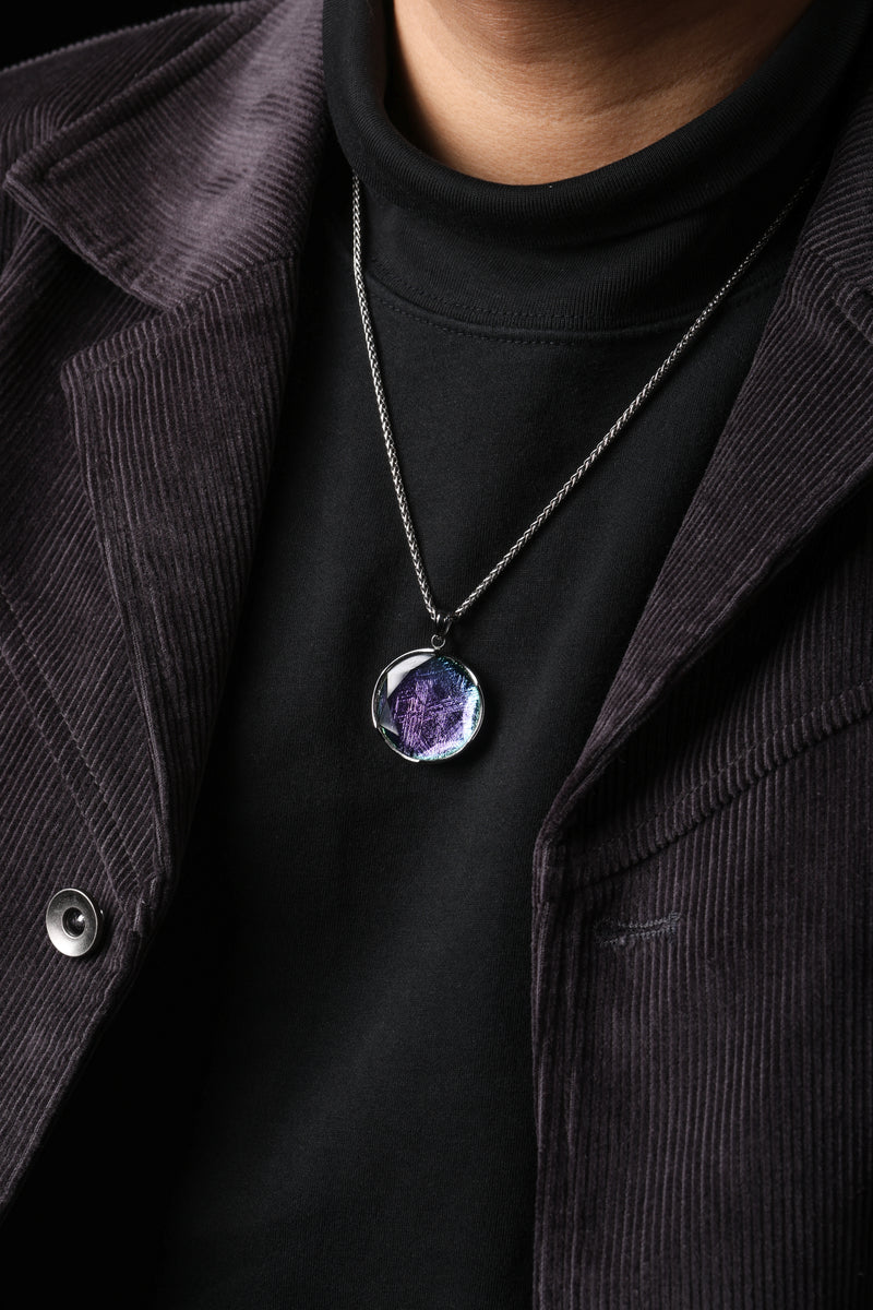Natural Meteoritic Iron Single-Sided Pendant Buddha Trace