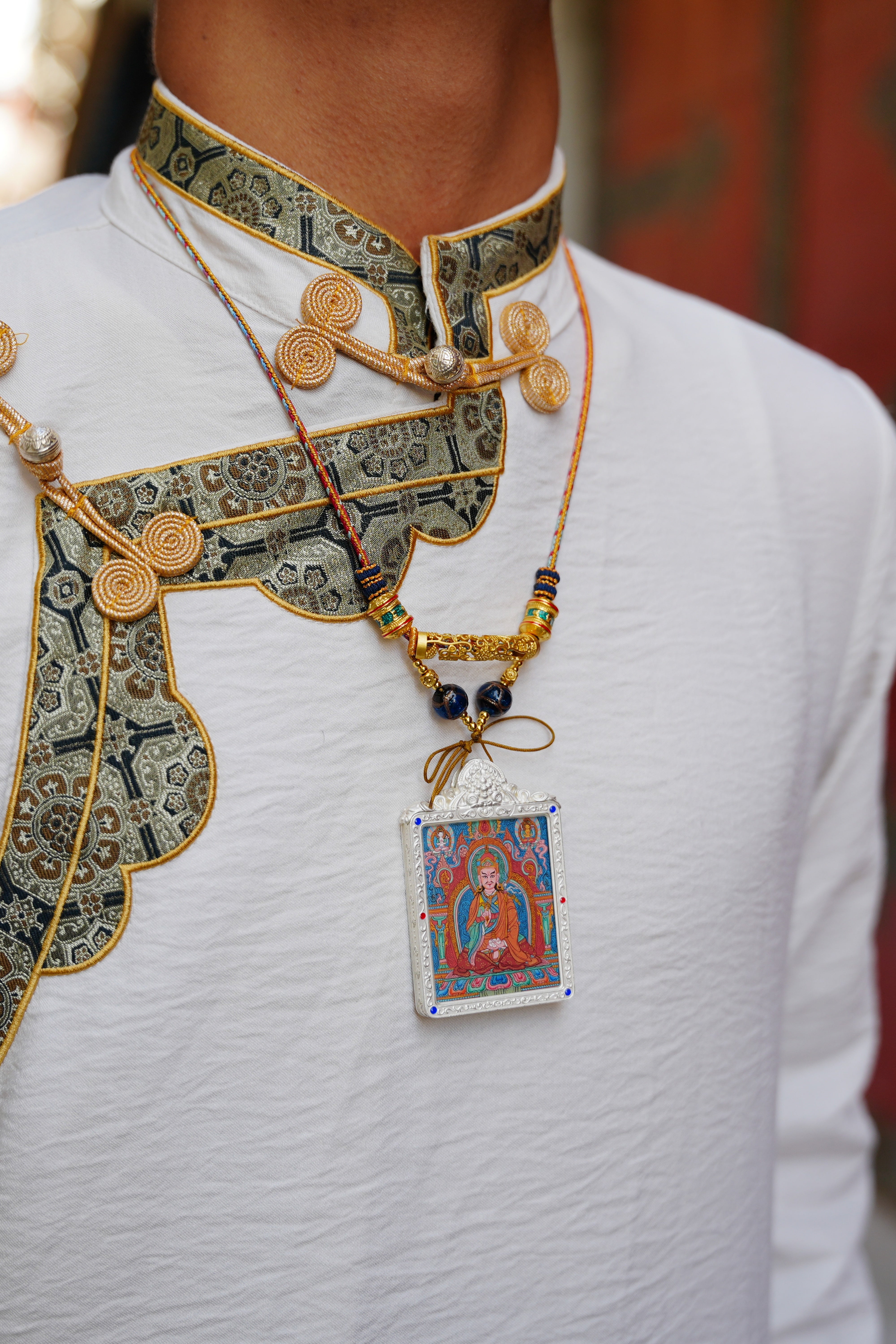 Buddha Trace Tibetan Padmasambhava Thangka Buddha Trace