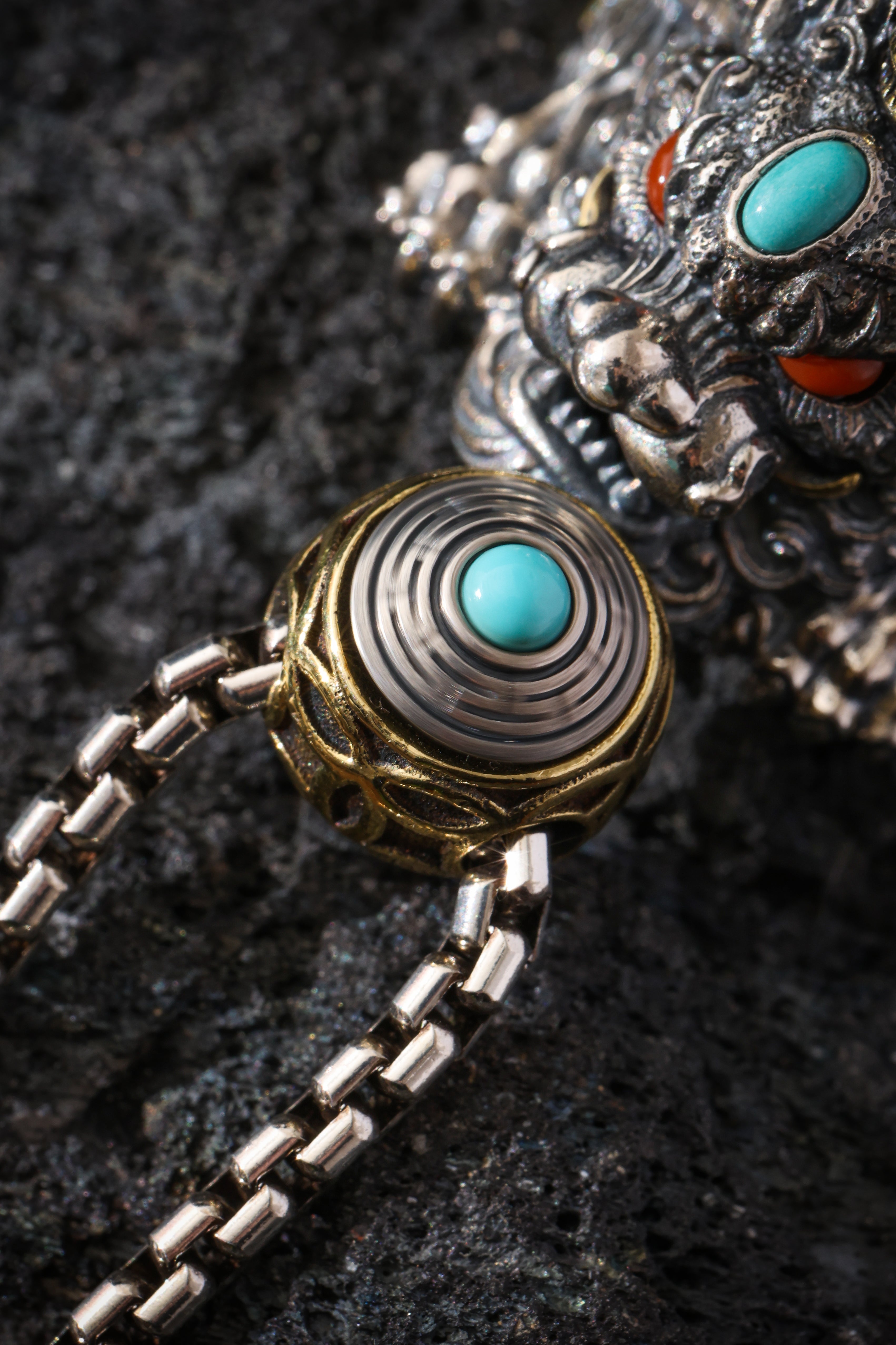 Buddha Trace Tibetan PiXiu Holding Pearl Pendant Buddha Trace