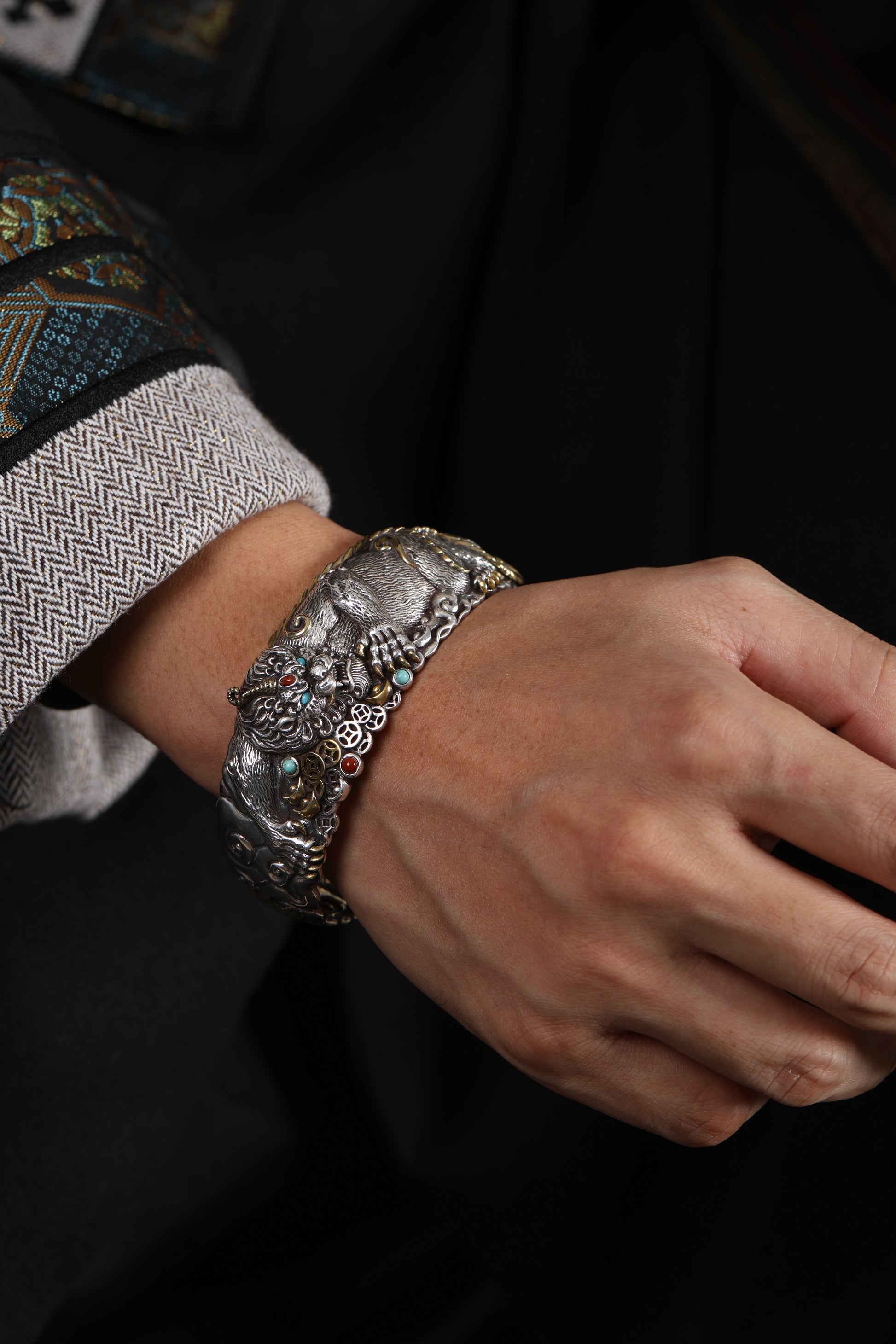 Buddha Trace Tibetan Pixiu Guardian Bracelet Buddha Trace