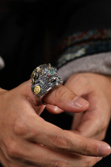 Buddha Trace Tibetan Pixiu Guardian Ring Buddha Trace