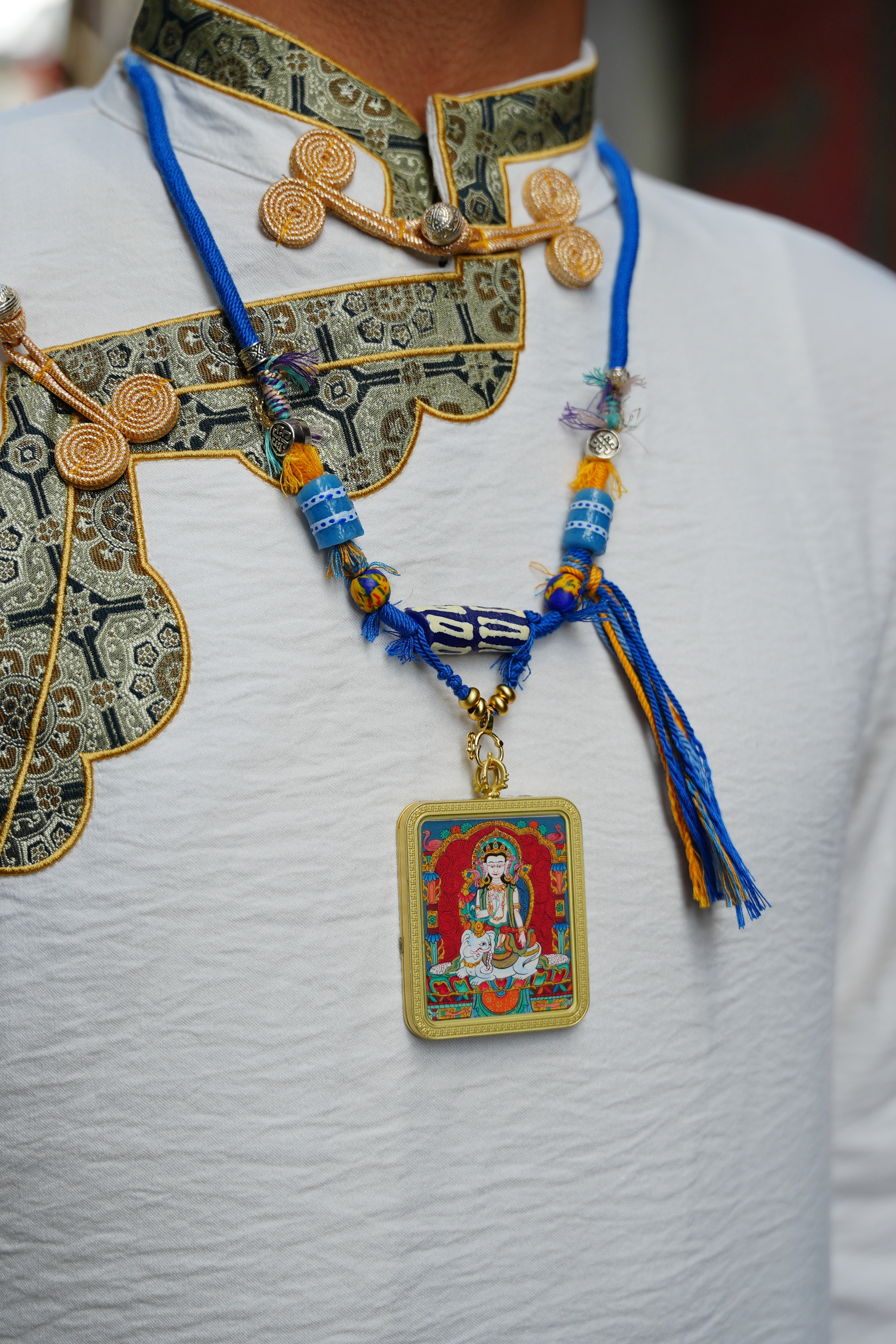 Buddha Trace Tibetan Samantabhadra gold Thangka Buddha Trace