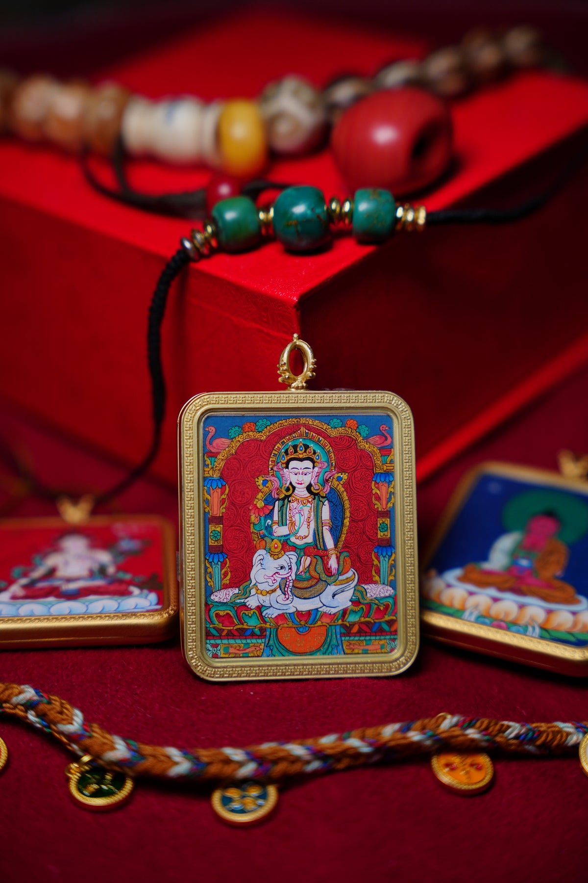 Buddha Trace Tibetan Samantabhadra gold Thangka Buddha Trace