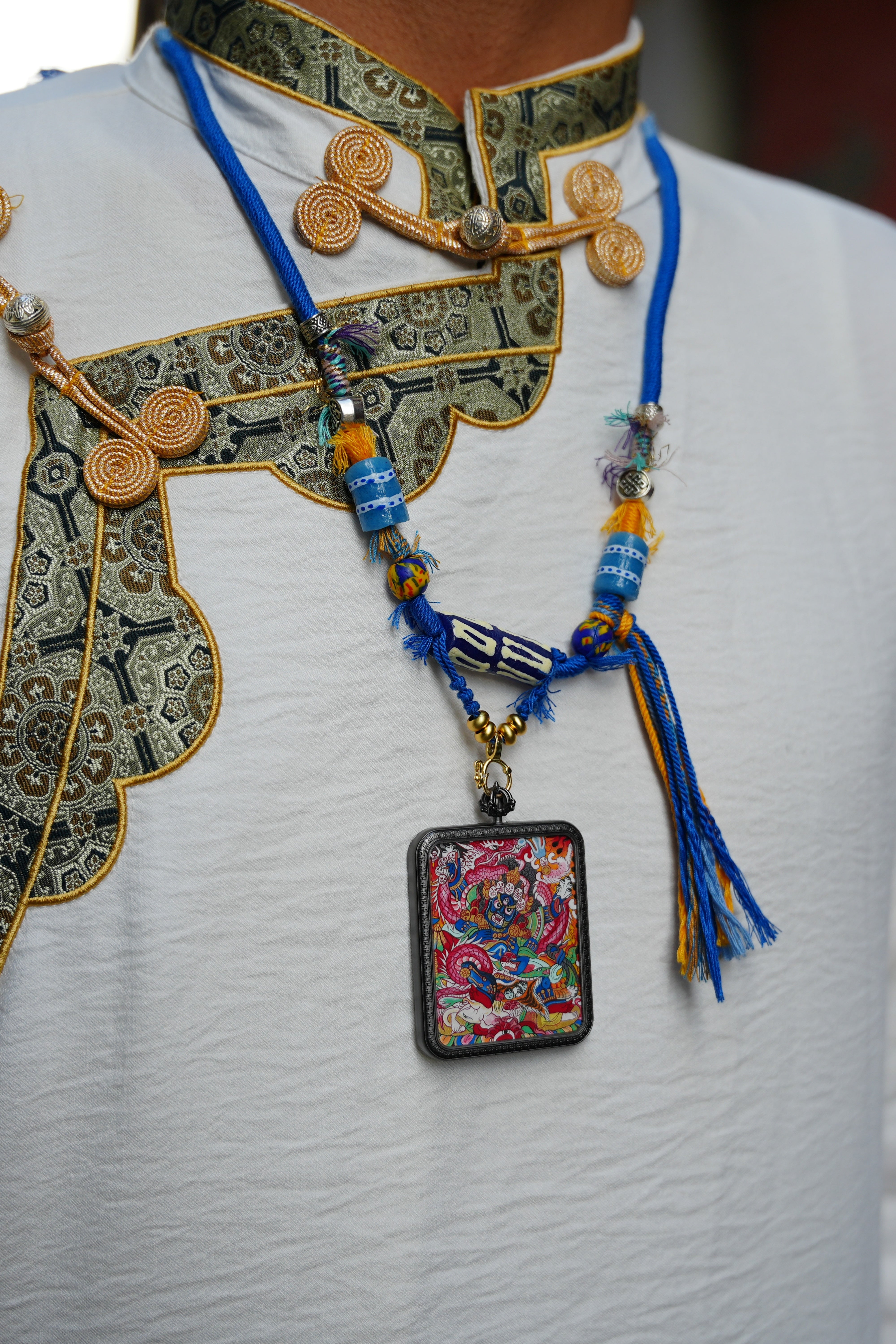 Buddha Trace Tibetan Six-Armed Mahakala Thangka Buddha Trace