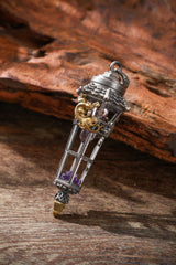 Sterling Silver Amethyst Pavilion Pendant Buddha Trace