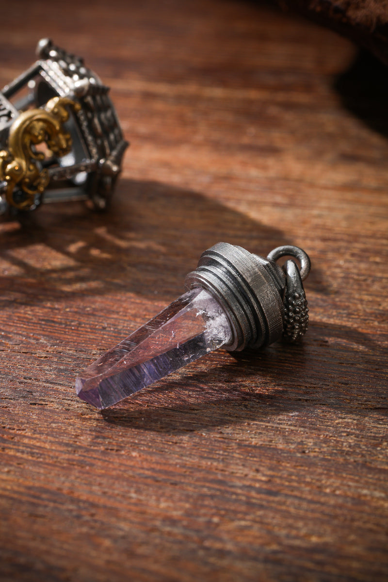 Sterling Silver Amethyst Pavilion Pendant Buddha Trace