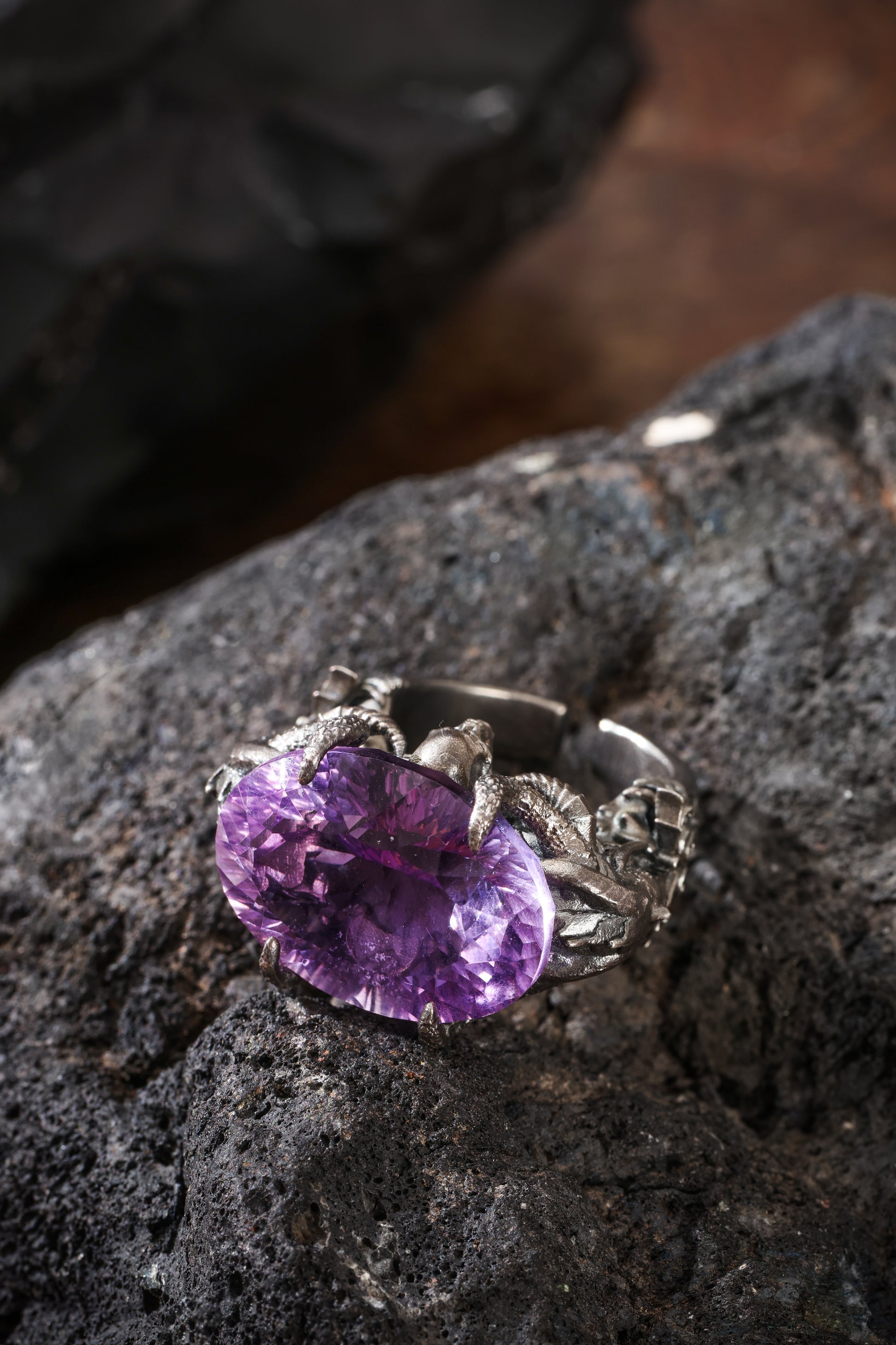 Buddha Trace Sterling Silver Amethyst Witch Ring Buddha Trace