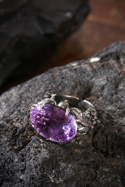 Buddha Trace Sterling Silver Amethyst Witch Ring Buddha Trace