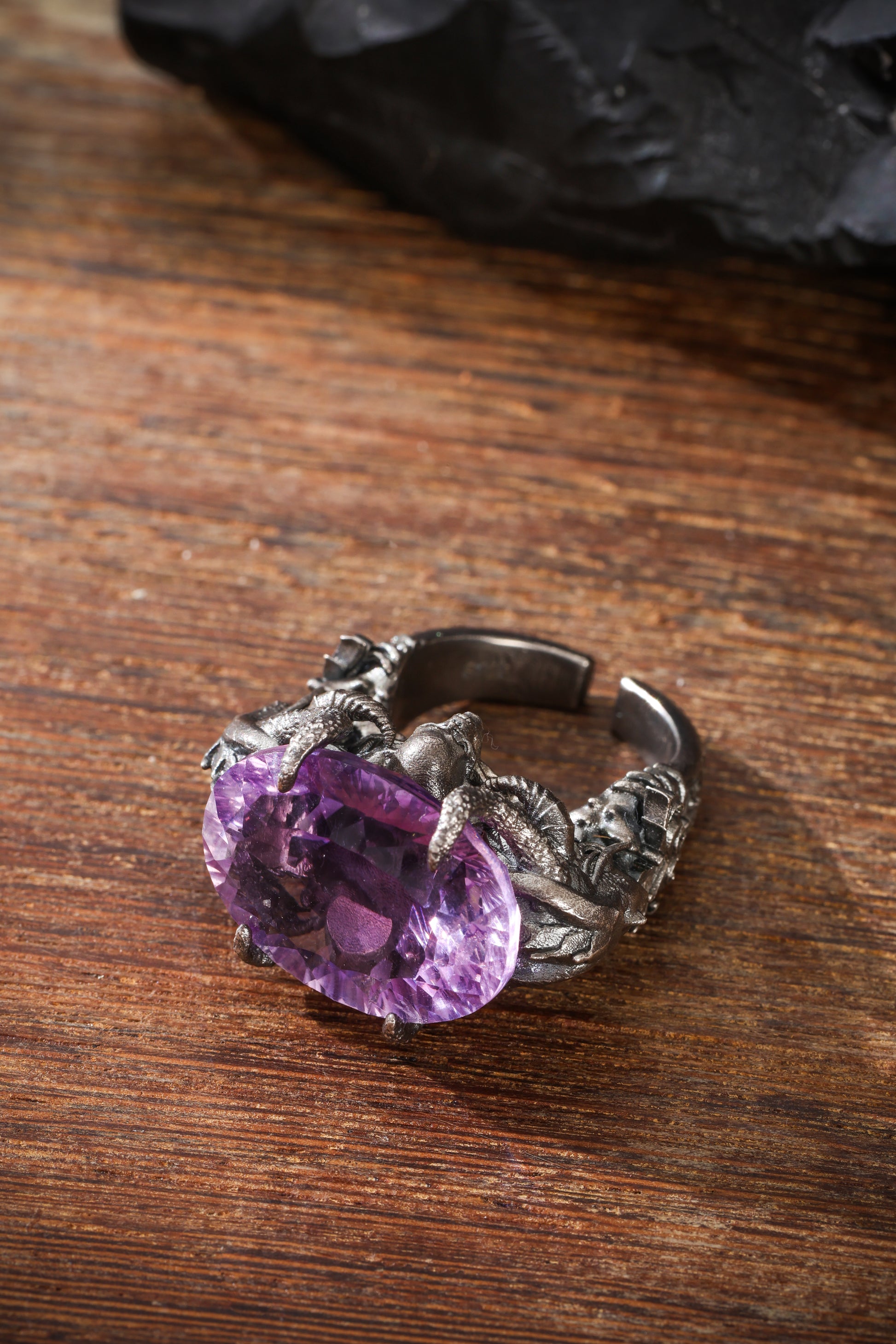 Buddha Trace Sterling Silver Amethyst Witch Ring Buddha Trace