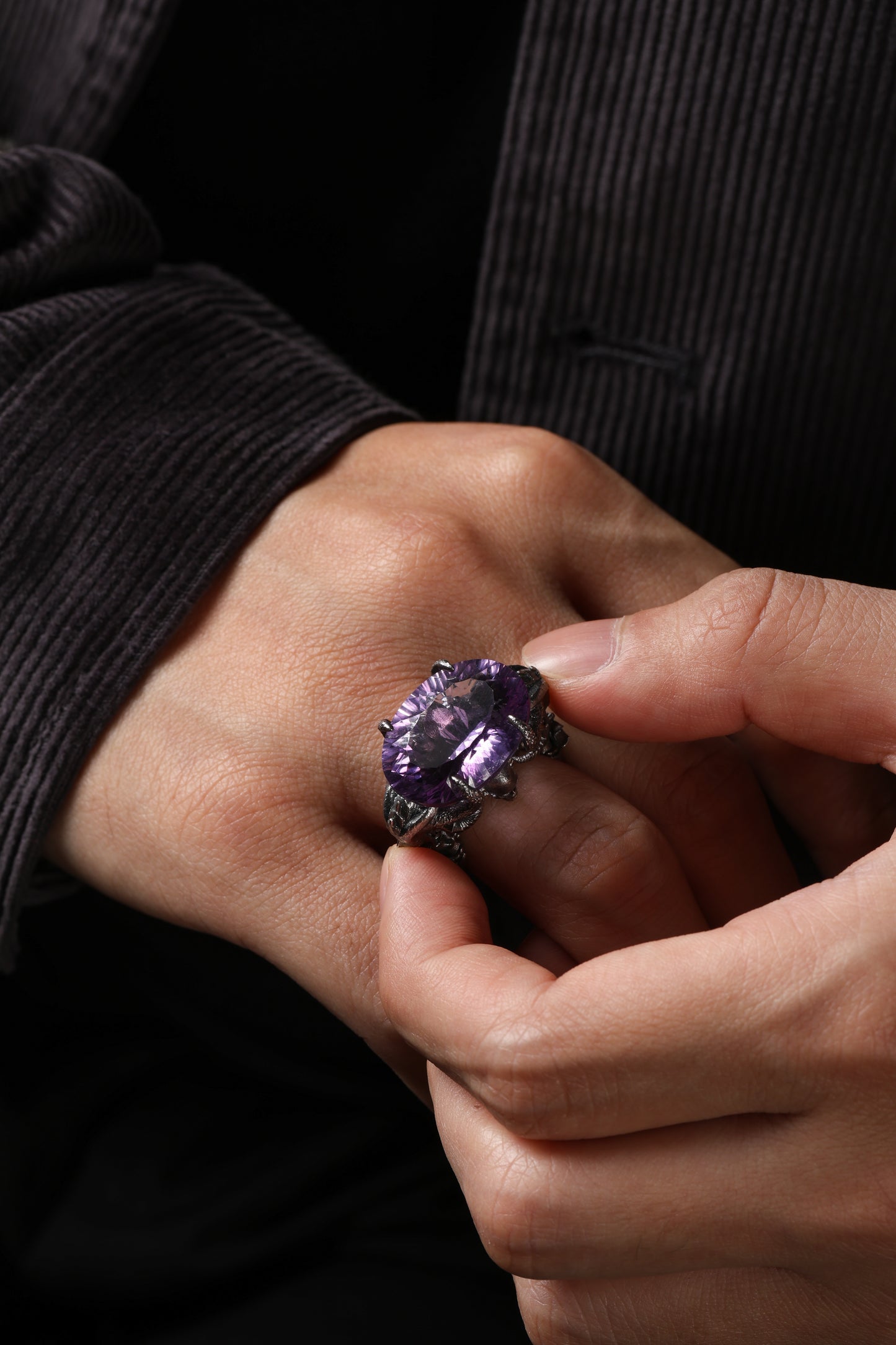 Buddha Trace Sterling Silver Amethyst Witch Ring Buddha Trace