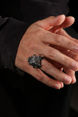 Sterling Silver Wukong Ring Buddha Trace
