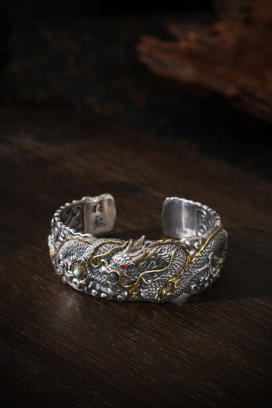 Buddha Trace Tibetan Auspicious Dragon Guardian Bracelet Buddha Trace