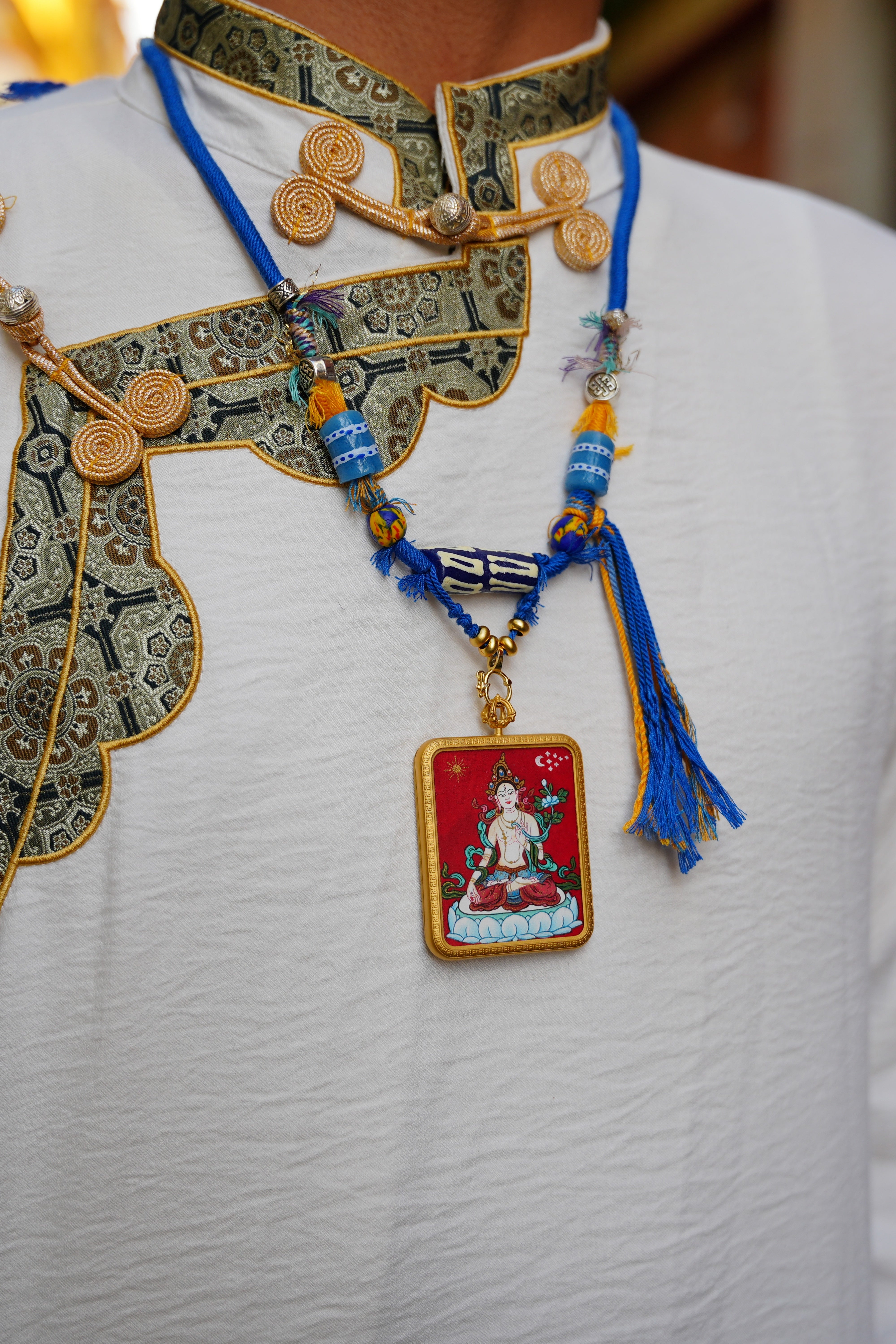 Buddha Trace Tibetan White Tara Thangka Buddha Trace